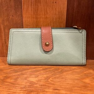 Fossil Teal Leather Wallet